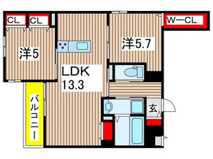 カシータ蓬川緑地イーストの物件間取画像